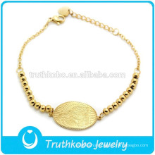 TKB-B0059 18K Solid Gold Madonna Virgin Mary Bracelet Gold Filled Engrave